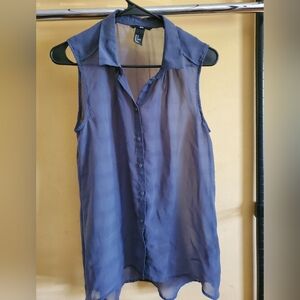 H&M Sleeveless Sheer Top, Size:8